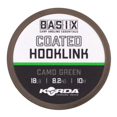 Korda- Basix Coated Hooklink 18lb- plecionka przyponowa w otulinie