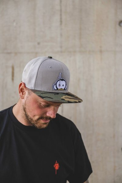 Monkey Climber- Logo Patch Snapback I Grey with Camou Peak- czapka