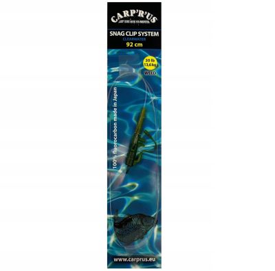 Carp'R'us- Snag Clip System Weed 92cm 30lb- przypon strzałowy z bezpiecznym klipsem