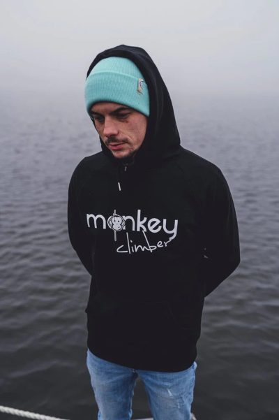 Monkey Climber- Front Cover Hoodie Black- bluza
