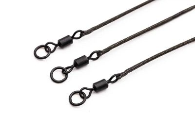 Korda- Kable Leadcore Leader Ring Swivel Weed Green 50cm- gotowy leadcore - obrazek 2