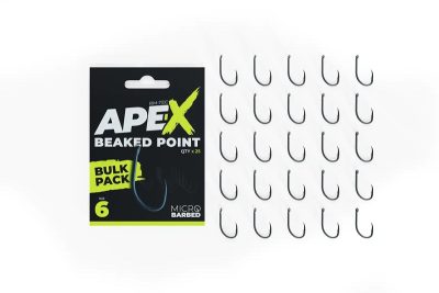 Ridge Monkey- Ape-X Beaked Point Barbed Size 6 Bulk Pack- haczyki karpiowe