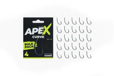 Ridge Monkey- Ape-X Curve Barbed Size 4 Bulk Pack- haczyki karpiowe