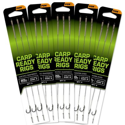FOX- Carp Ready Rigs x3 Wide Gape Size 8 Barbless- gotowy przypon - obrazek 1