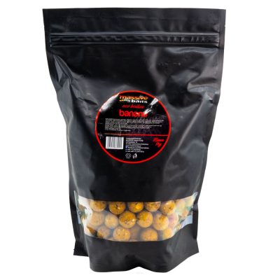 Massive Baits- Eco Boilies 18mm BANANA 1kg- kulki proteinowe - obrazek 1