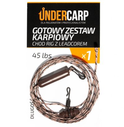 UnderCarp- Gotowy zestaw karpiowy Chod Rig z leadcorem 45lbs 100cm brązowy