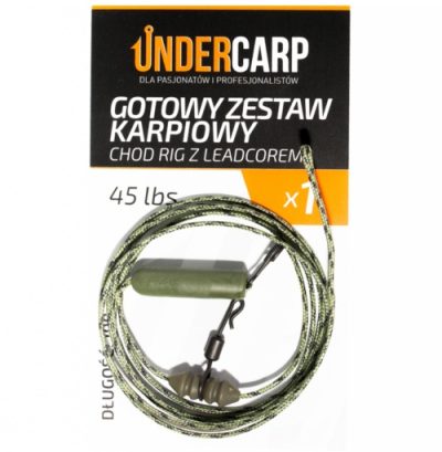 UnderCarp- Gotowy zestaw karpiowy Chod Rig z leadcorem 45lbs 100cm zielony
