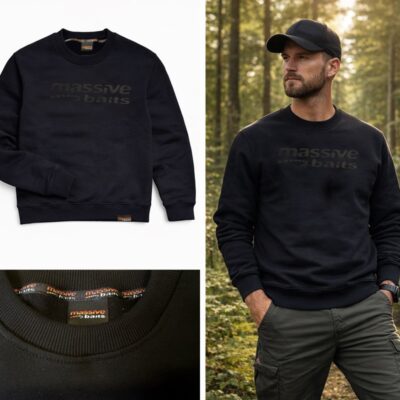Massive Baits- Bluza Classic męska czarna - obrazek 3